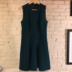 Madewell fit and flare emerald dress